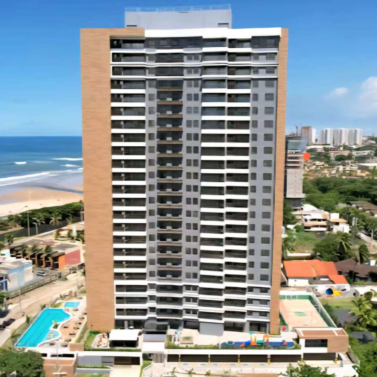 Apartamento Ancoratto Jaguaribe 2 Quartos 65m2 Alto vista mar Reg. Patamares Piatã