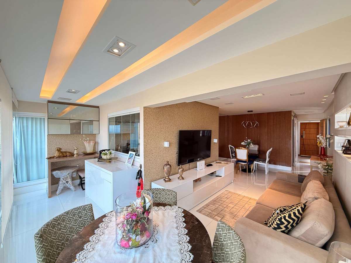 Apartamento Armação 3 quartos Mar Azul 97m² vista mar Decorado 2 vagas