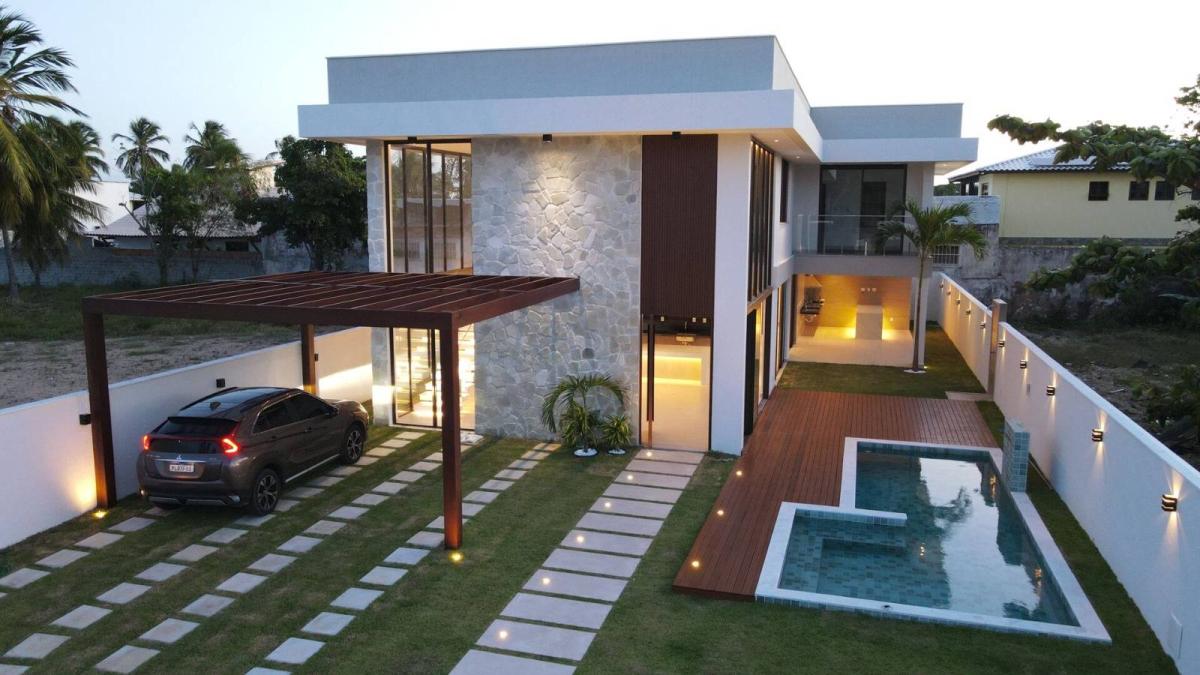 Casa Guarajuba 8 suítes Cond. Canto do Mar Reg. Paraíso Praia Forte Estrada do Coco Linha Verde